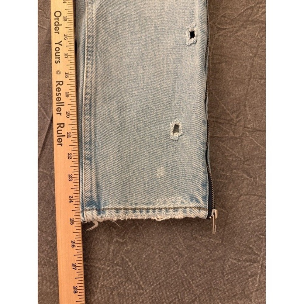 Abercrombie & Fitch Annie High Rise Girlfriend Jeans Light Wash Side Zip 29 8R - Picture 10 of 11